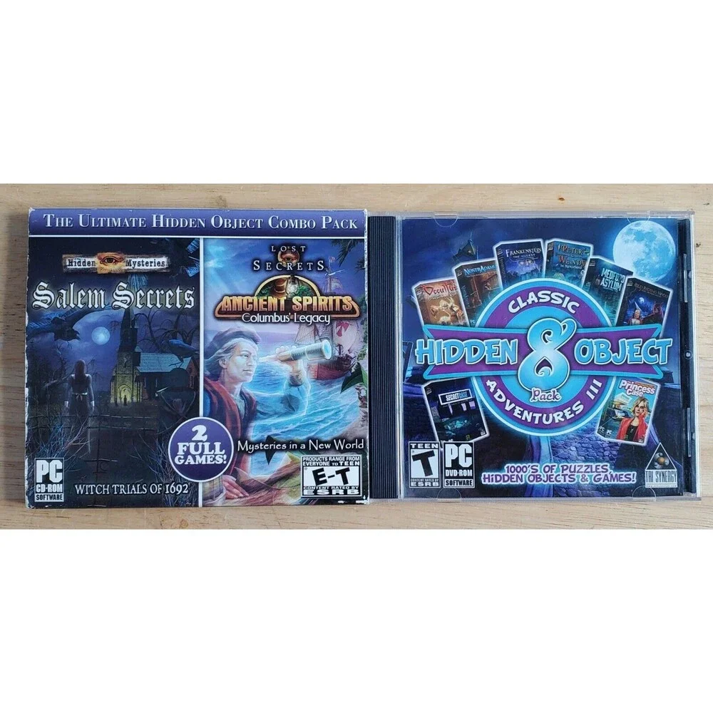Lot of 4 Escape & Hidden Object Games Classic 8 & Salem Secrets/Ancient Spirit